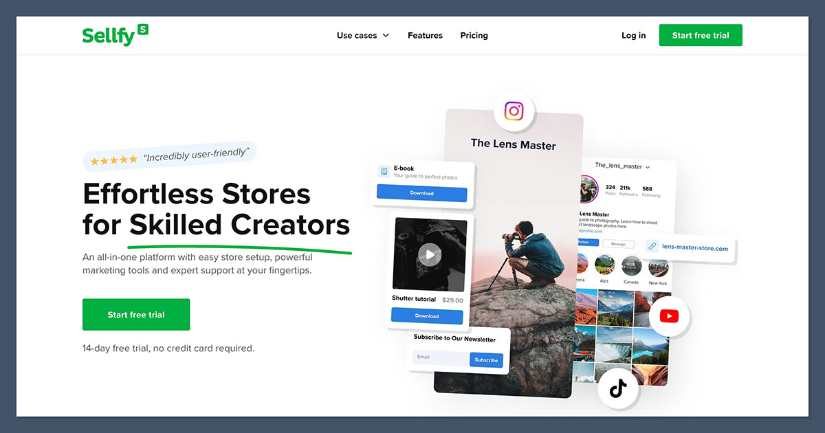 Sellfy Homepage