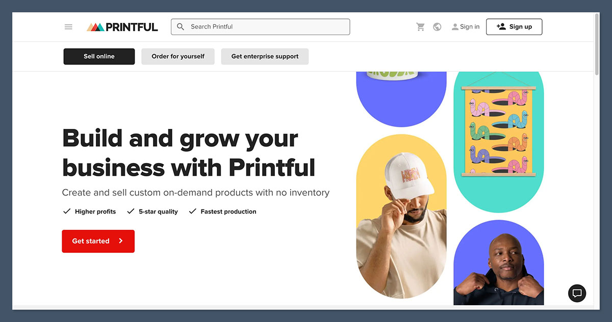 Printful homepage
