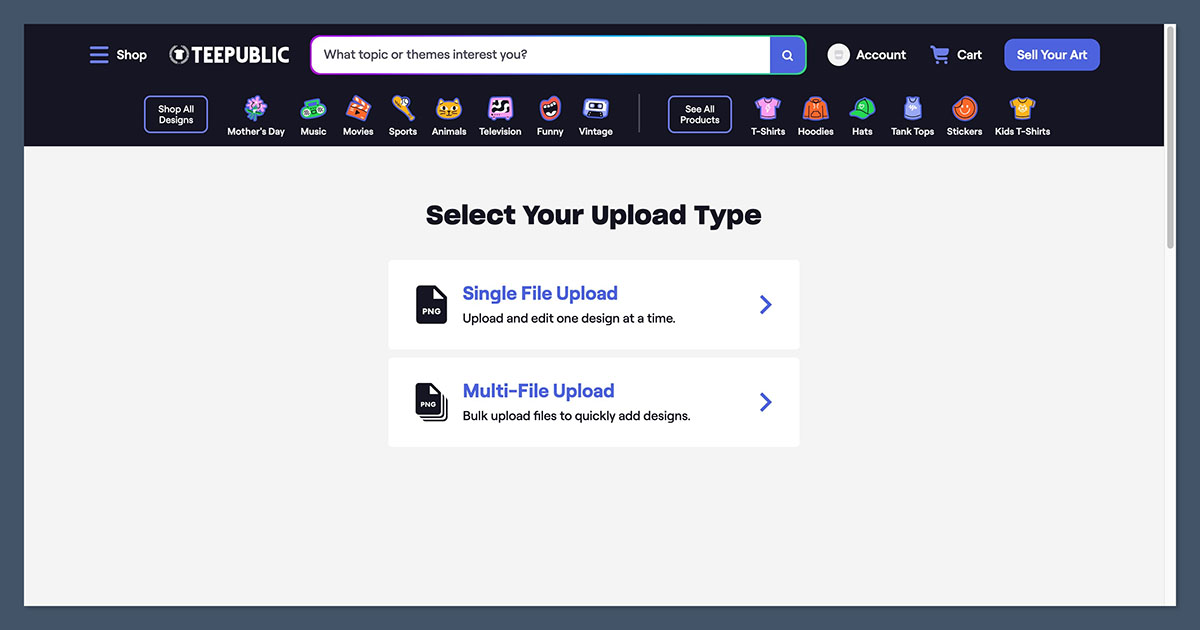 TeePublic Dashboard