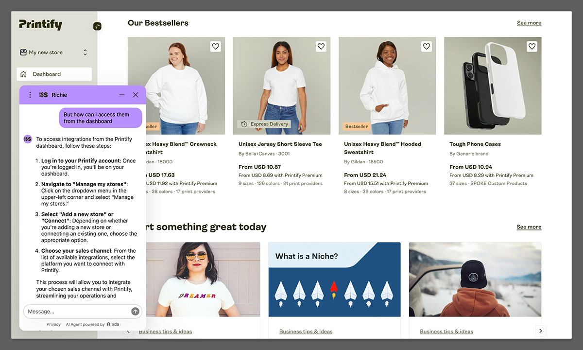 printify layout customer support