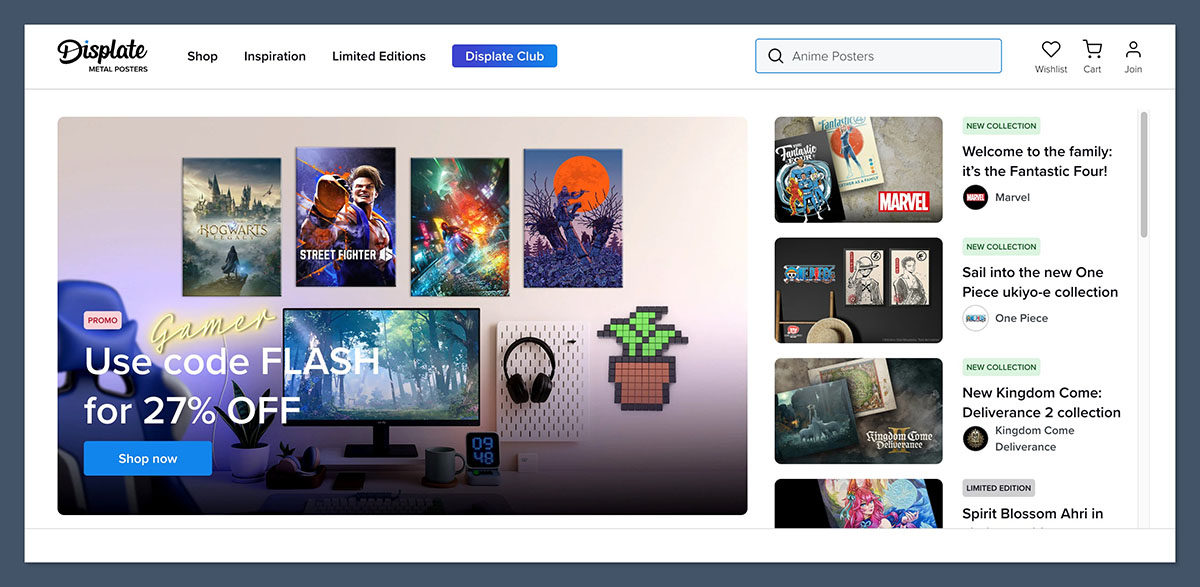 Displate Homepage
