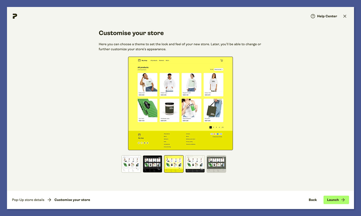 printify pop-up store customize