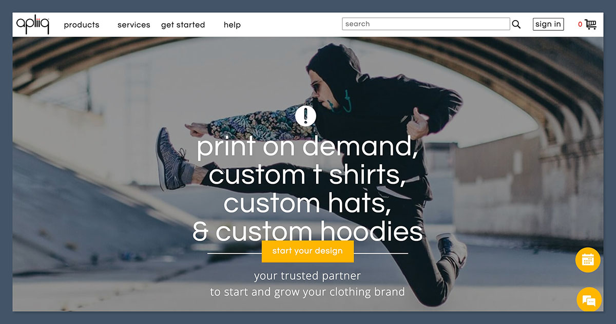 Apliiq Print On Demand Homepage