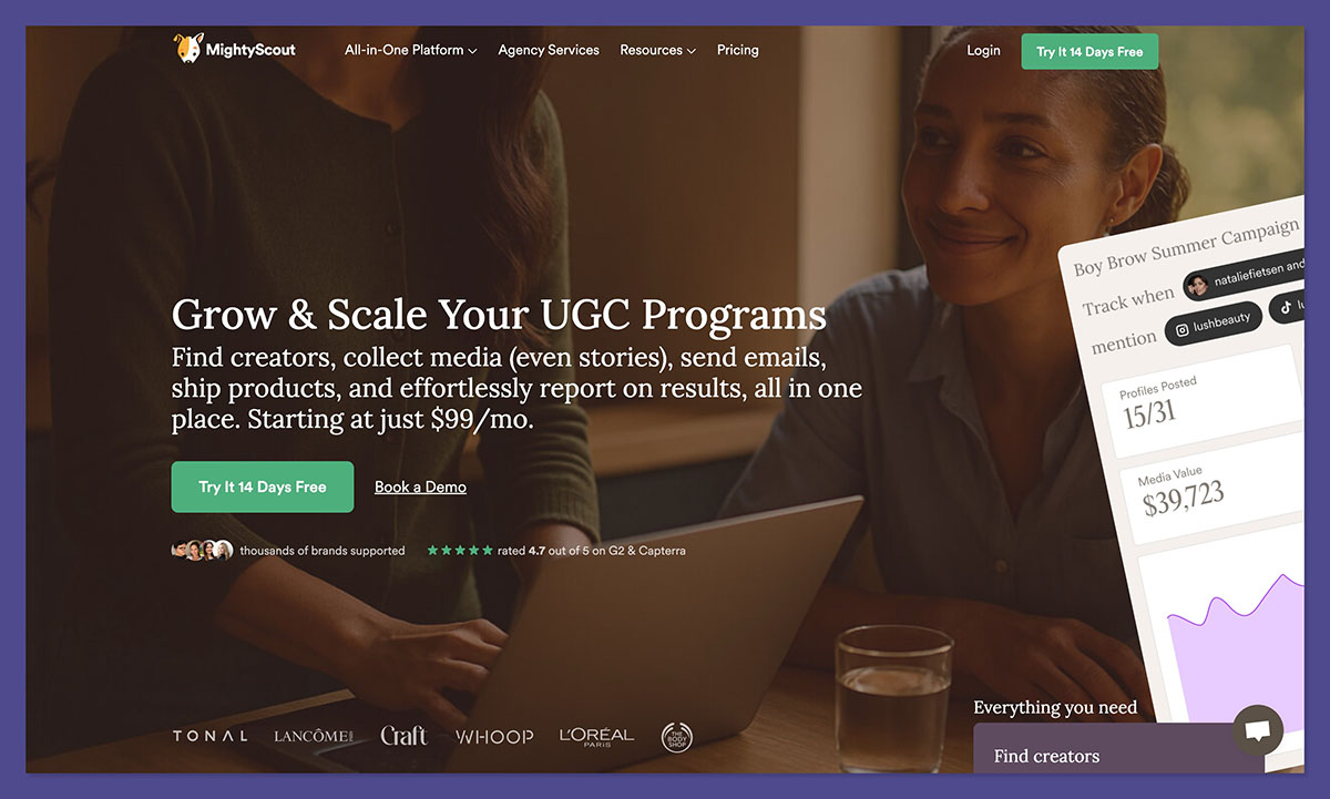 MightyScout homepage