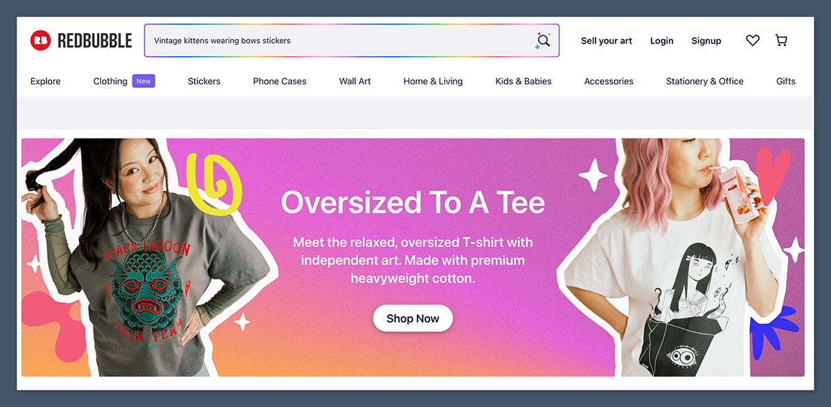 Redbubble Homepage