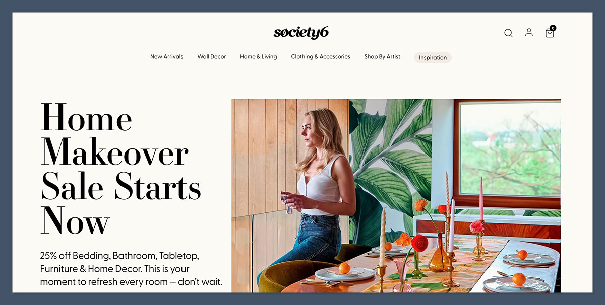 Society6 Homepage