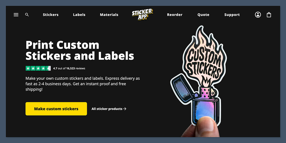 StickerApp Homepage