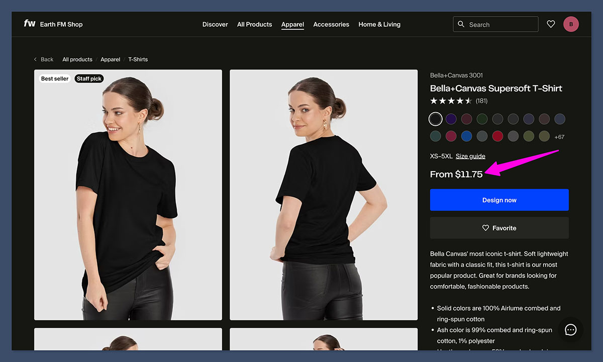 fourthwall Bella+Canvas Supersoft T-Shirt