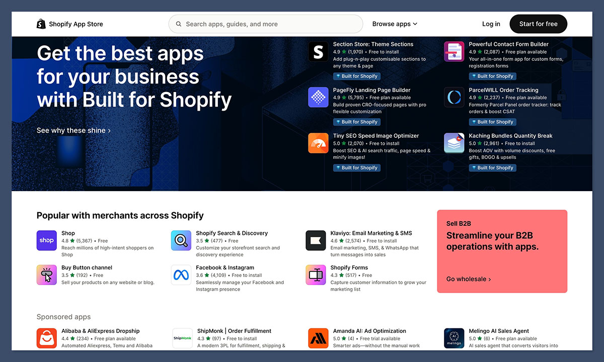 shopify app store