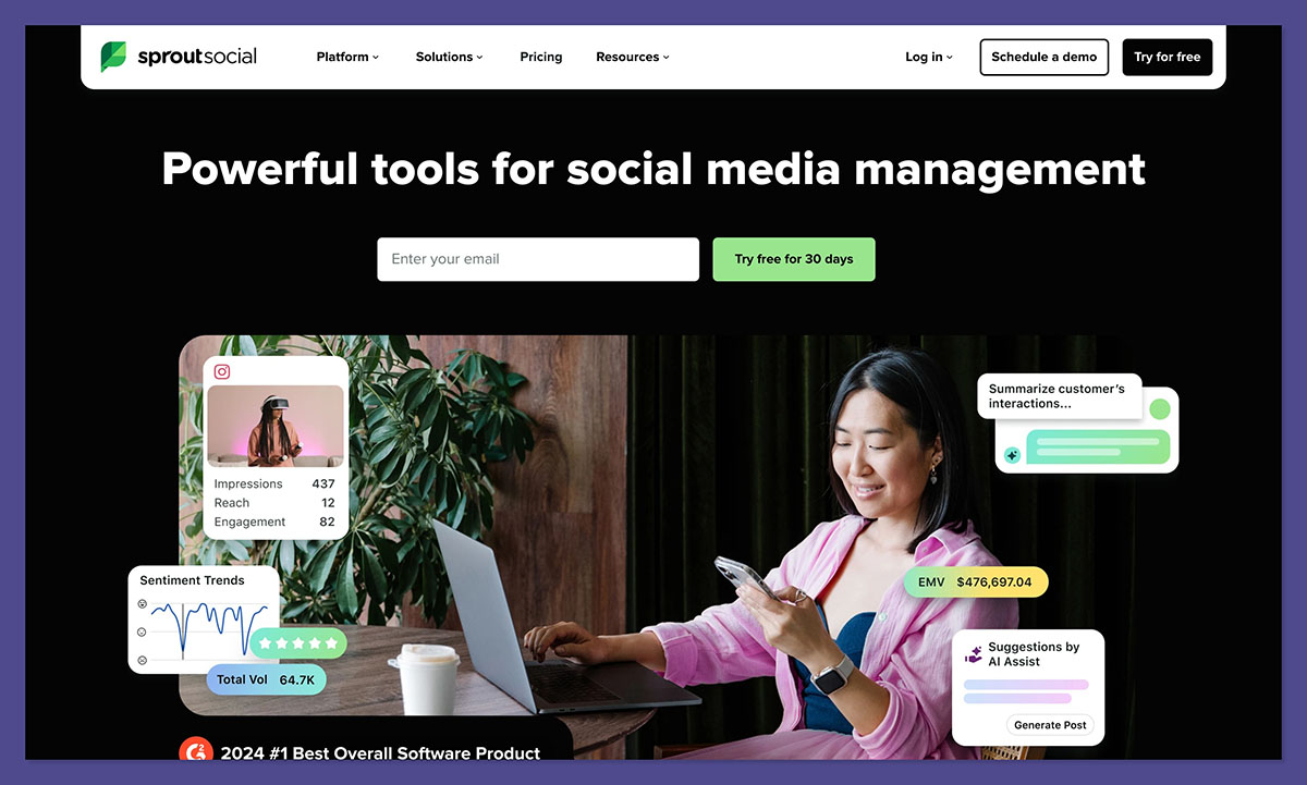 sprout social homepage