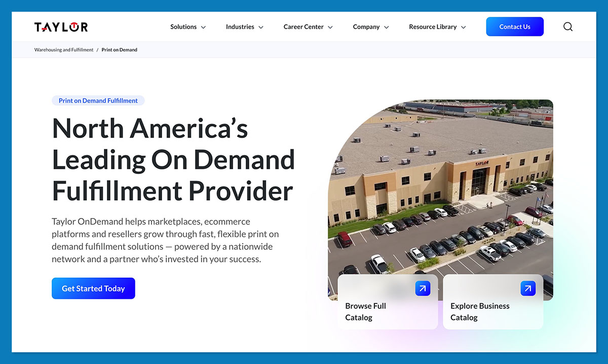 taylor print on demand homepage