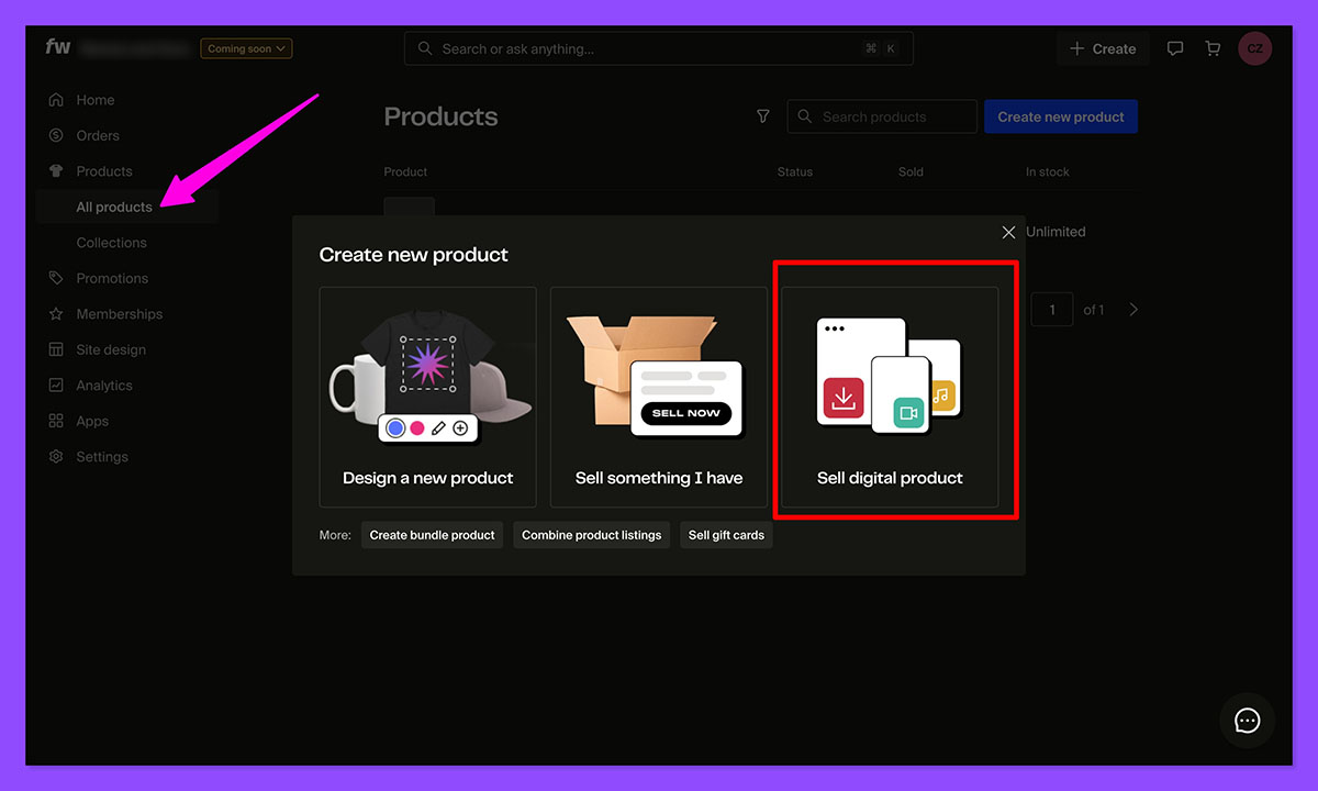 fourthwall digital products
