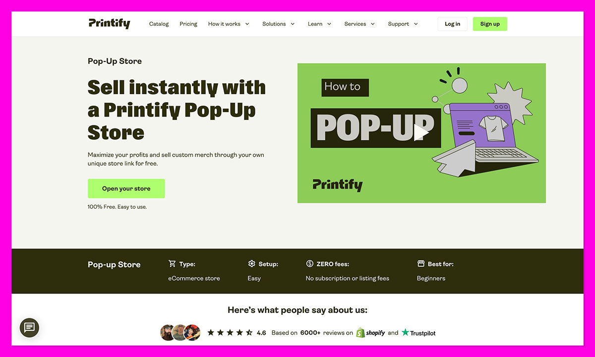 printify popup store
