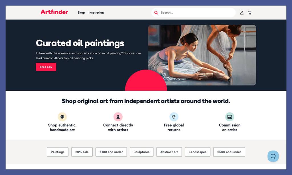 Artfinder homepage