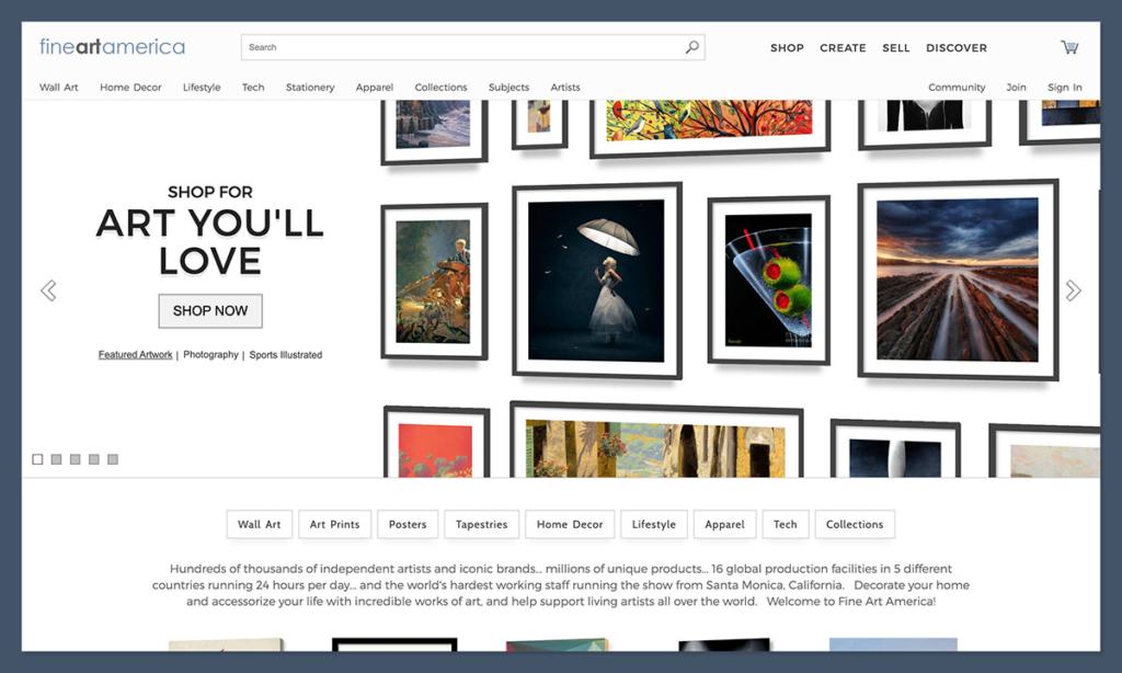 fine art america homepage