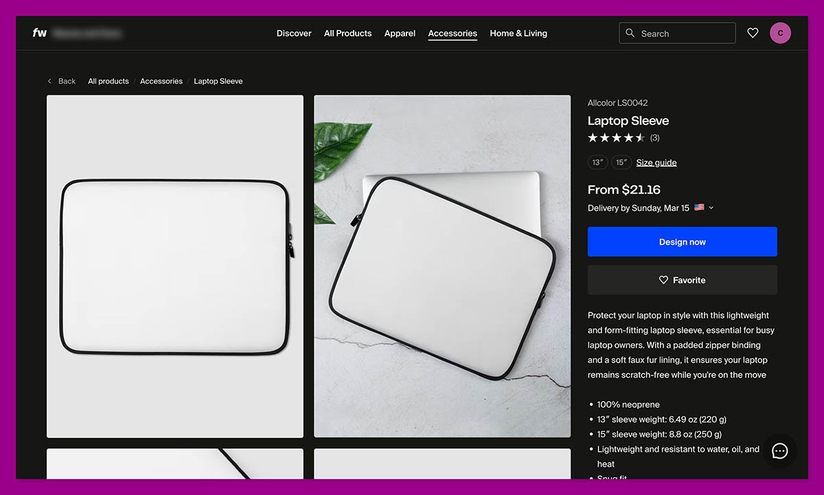 fourthwall laptop sleeve