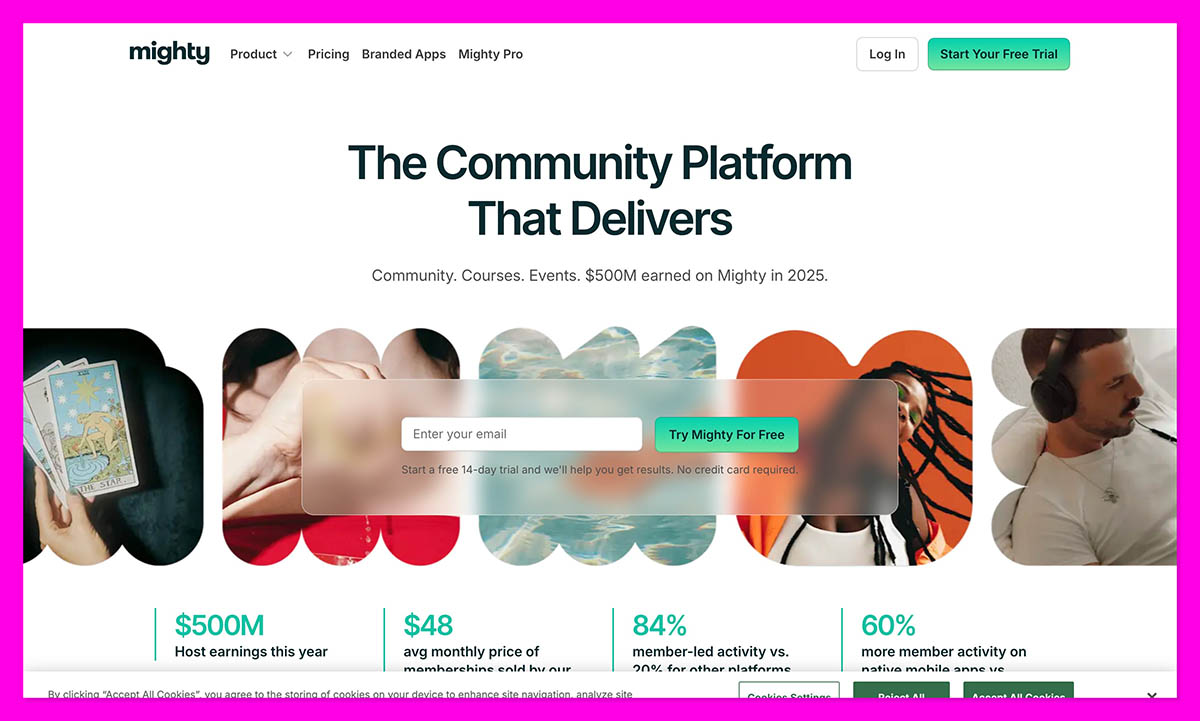 mighty networks homepage