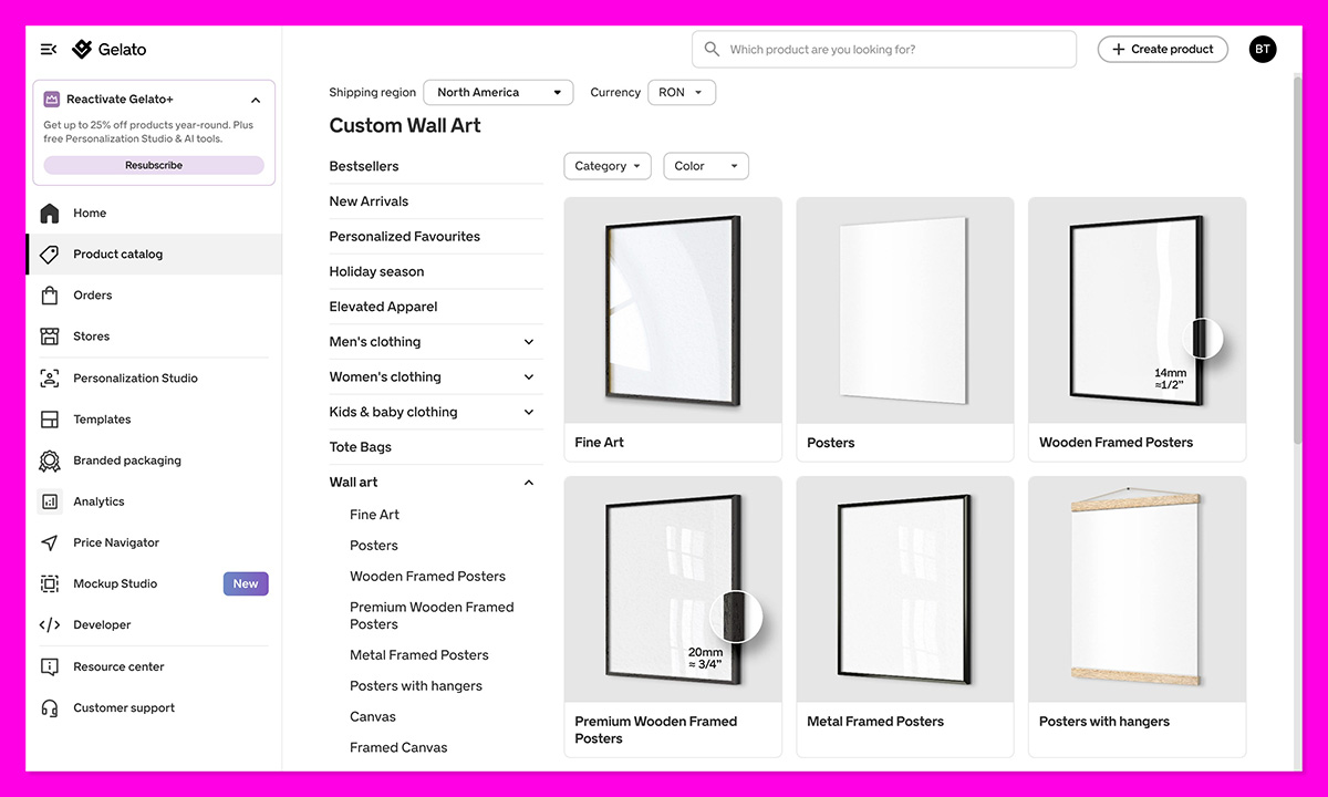 gelato wall art products