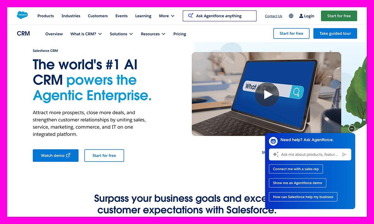 salesforce crm homepage