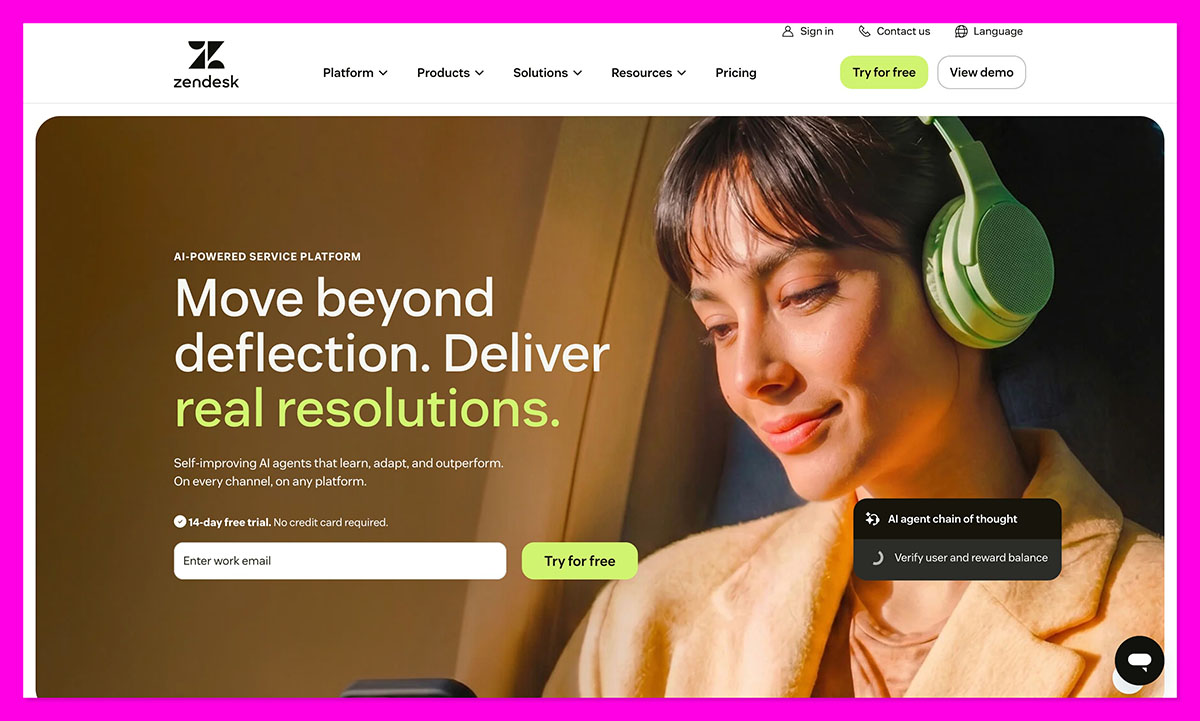 zendesk homepage