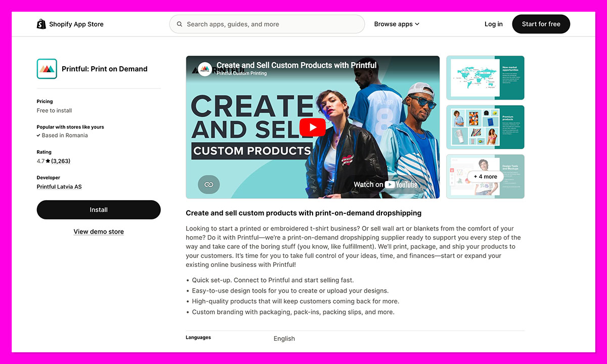 printful shopify app