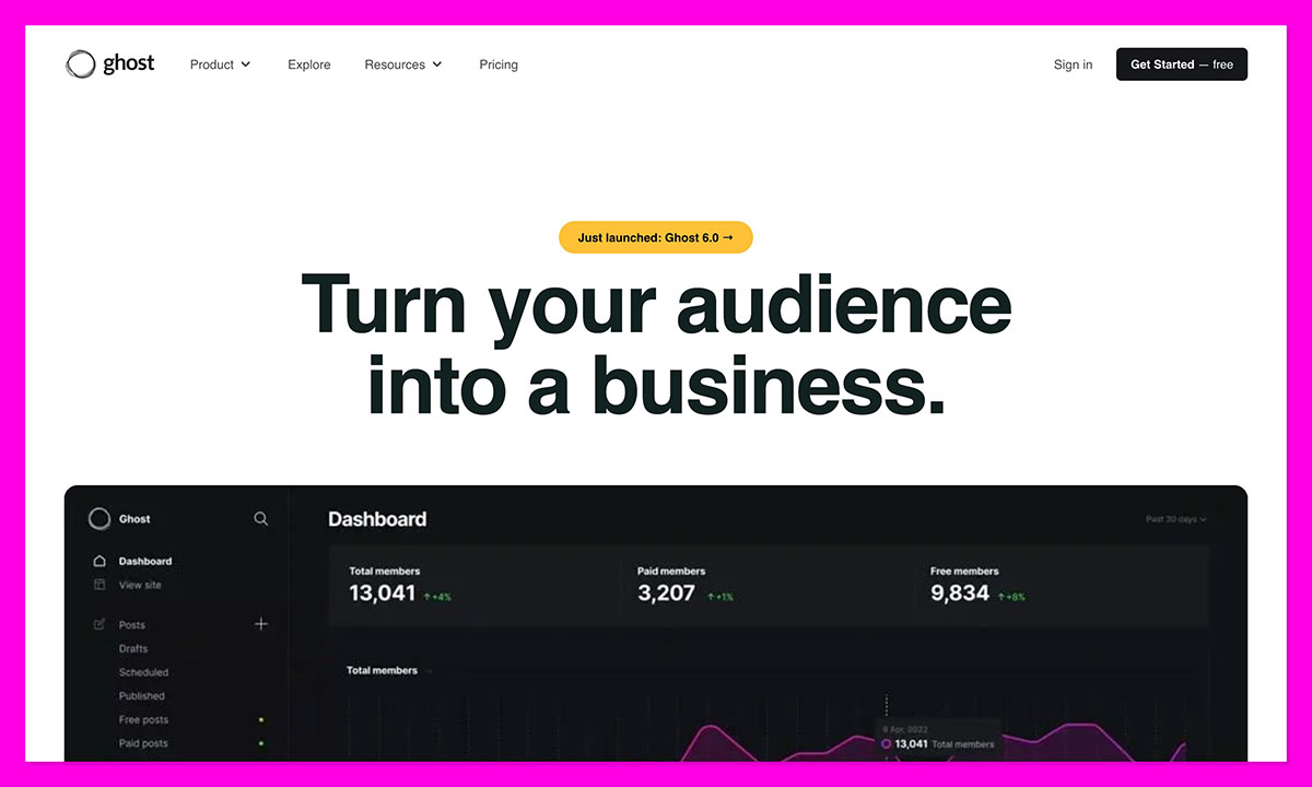 ghost homepage