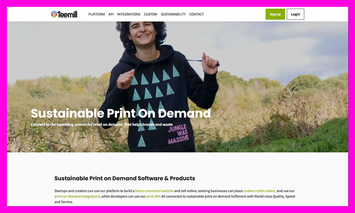 teemill homepage