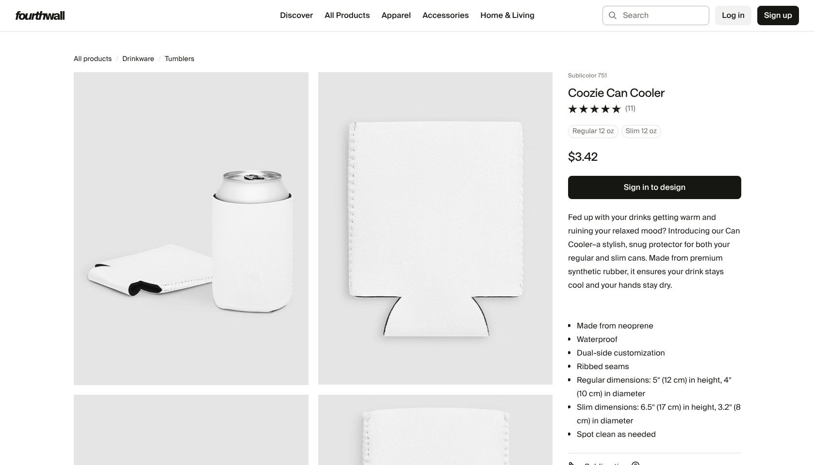 Fourthwall Coozie Can Cooler product page