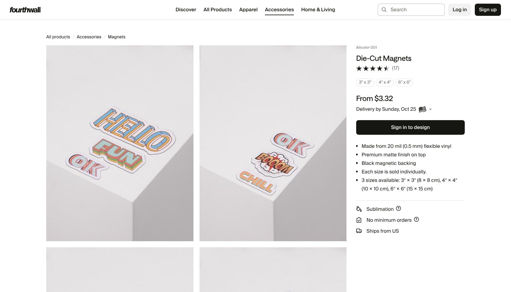 Fourthwall Die-Cut Magnets product page